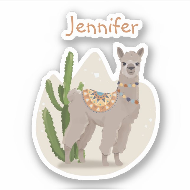 Sticker Llama Cactus Fiesta (Devant)
