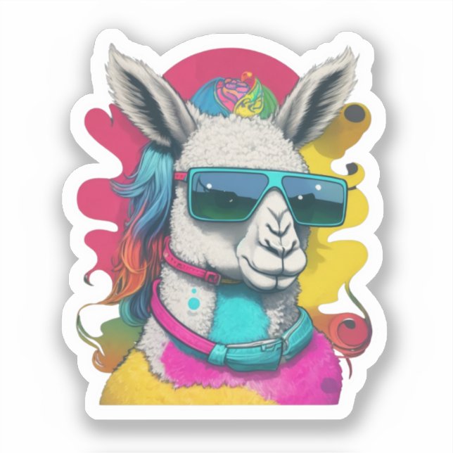 Sticker Llama Cute (Recto)