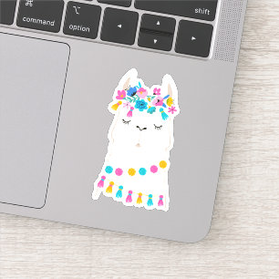 Sticker Llama florale mignonne