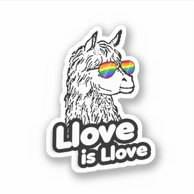 Sticker Llama : L'amour est L'amour (Devant)