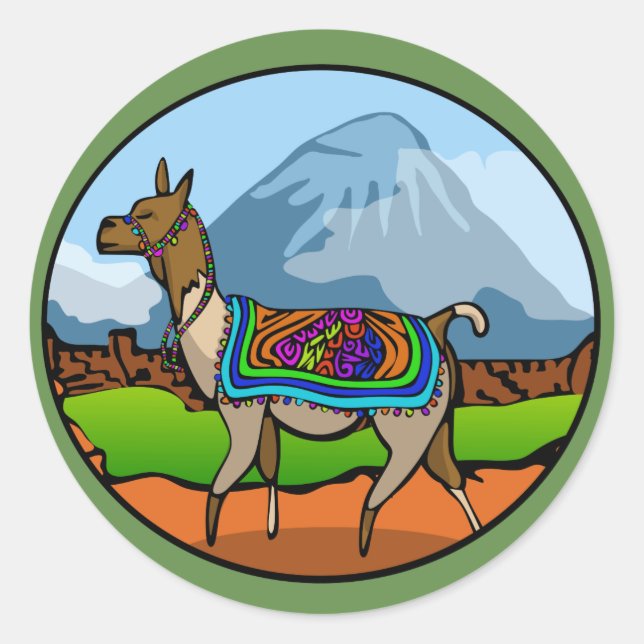 Sticker Llama Lofty Round (Devant)
