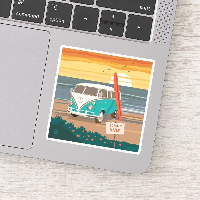 Sticker Locaux uniquement | VW Surf Van (Détail)