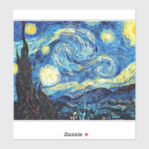 Sticker L'œuvre de Van Gogh, Nuit étoilée,