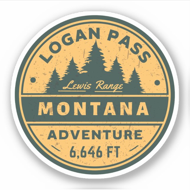 Sticker Logan Pass Randonnée, col montana alpin (Devant)