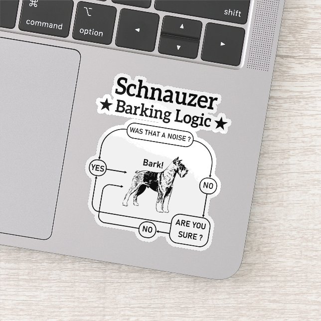 Sticker Logique d'aboiement de Schnauzer Chien cool Amour  (Détail)