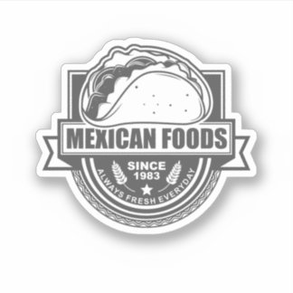 Sticker logo alimentaire mexicain vintage,