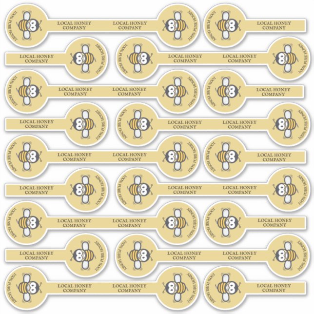 Sticker Logo d'abeille à miel mignon Sécurité de pointe (Devant)