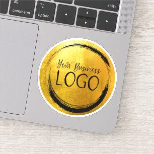 Sticker Logo d'affaires Faux brillant Cercle d'huile or ja