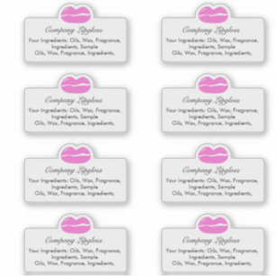 Sticker Logo de beauté Lipgloss Ingredient Business