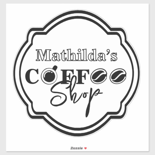 Sticker Logo de café personnalisable pour entreprise / mai (Feuille)