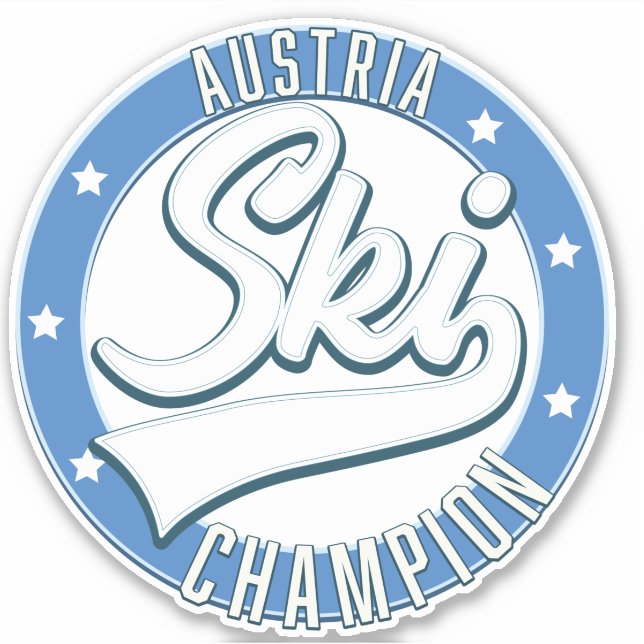 Sticker logo de champion de ski d'Autriche (Devant)