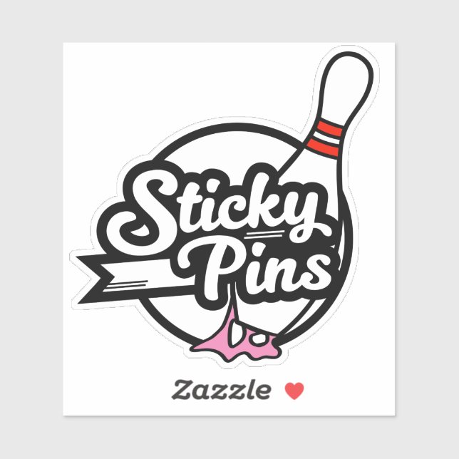 Sticker Logo de l'équipe de bowling "Sticky Pins" (Feuille)