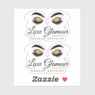 Sticker Logo de Maquilleuse pour Cils et Sourcils Dorés Gl