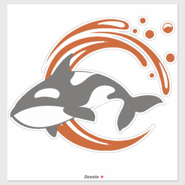 Sticker Logo de mascotte baleine orque (Feuille)