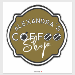 Sticker Logo de salon de café personnalisable pour entrepr