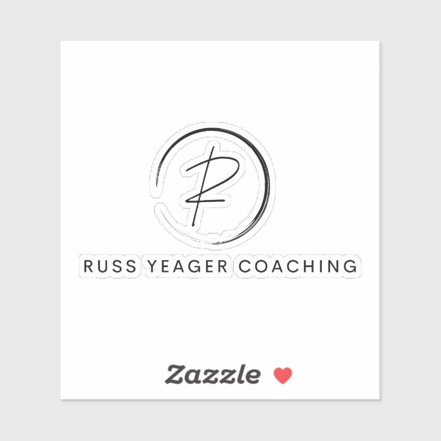 Sticker Logo de signature de coaching de Russ Yeager (Feuille)