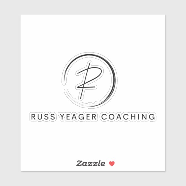 Sticker Logo de signature de coaching Russ Yeager (Feuille)