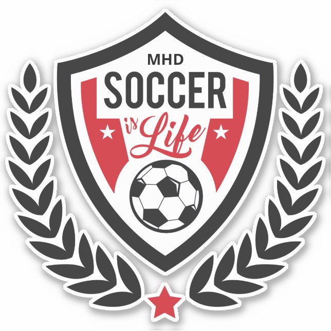 Sticker Logo de soccer monogramme personnalisé (Devant)