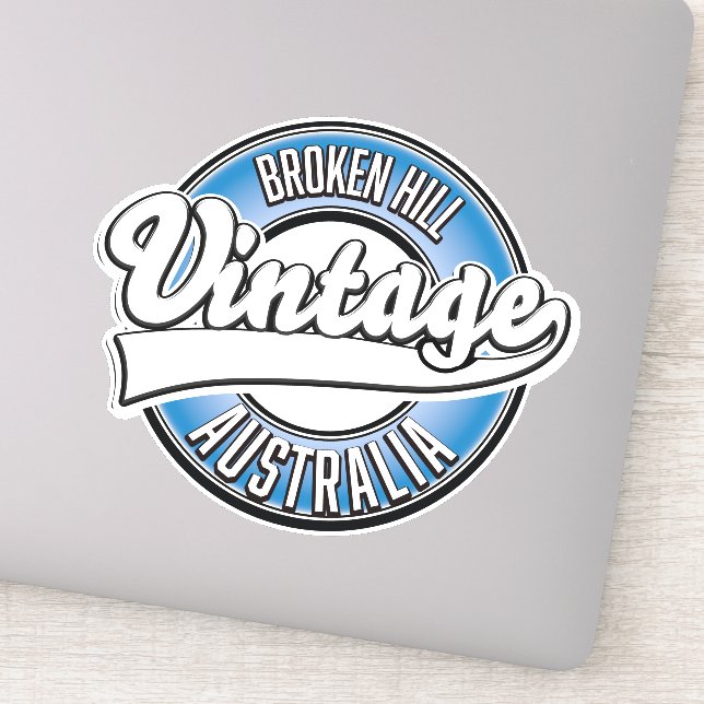 Sticker Logo de style vintage Broken Hill australia. (Détail)