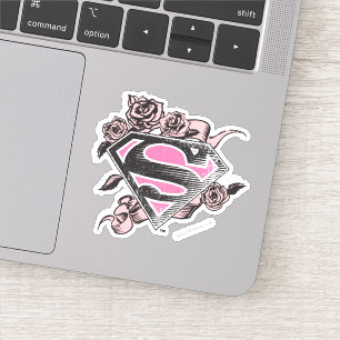 Sticker Logo de Supergirl avec des roses