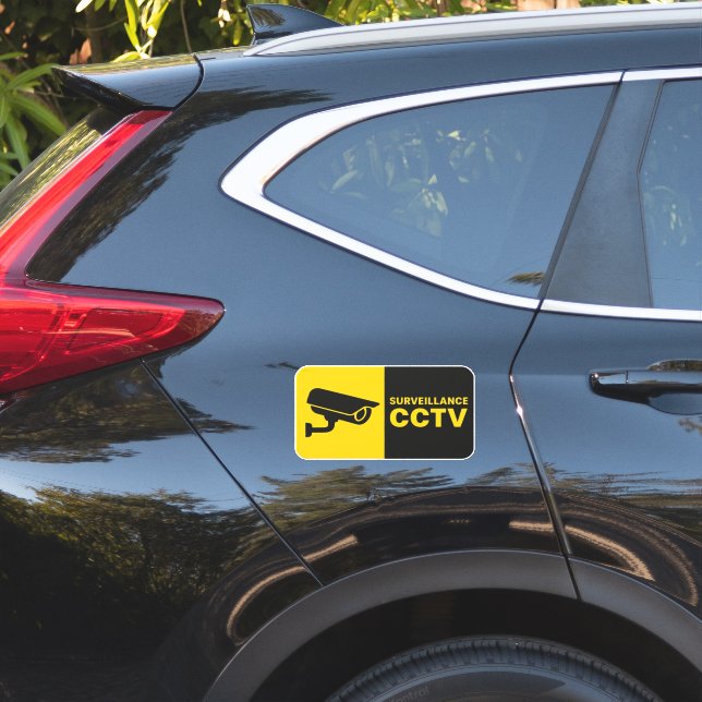 Sticker Logo de surveillance CCTV - Caméra Bullet (Coté voiture)