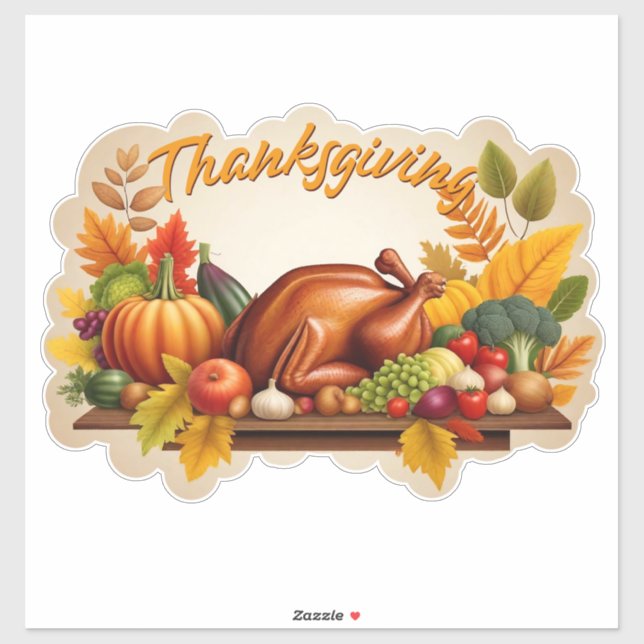 Sticker Logo de Thanksgiving (Feuille)
