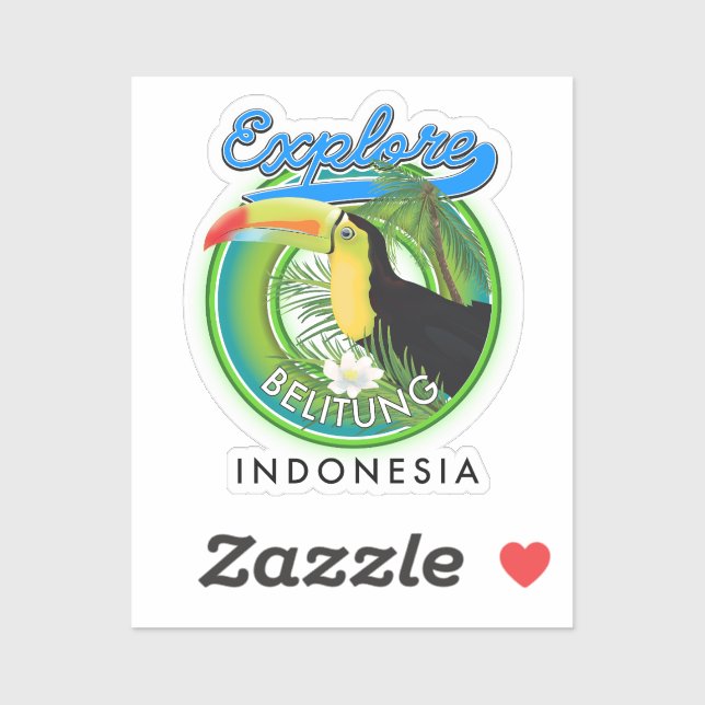 Sticker logo de voyage de Belitung Indonésie (Feuille)