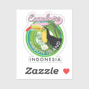 Sticker Logo de voyage de l'île d'Ambon Indonésie