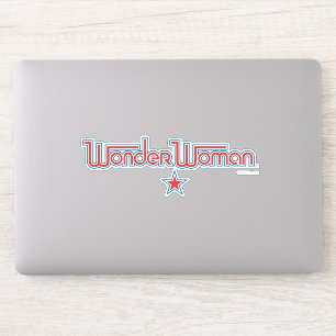 Sticker Logo de Wonder Woman Red and Blue Star
