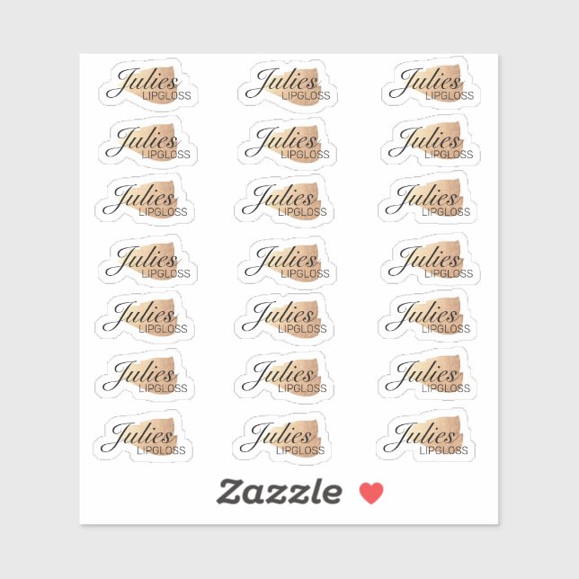 Sticker Logo d'emballage en or simple Gloss Lip (Feuille)