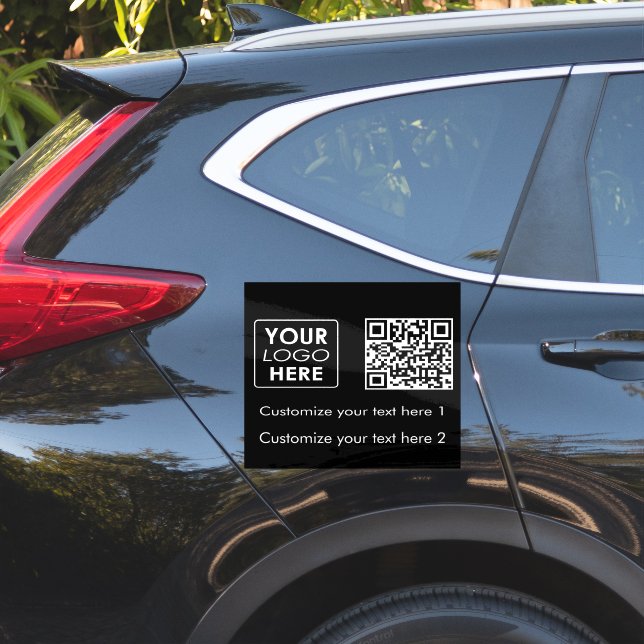 Sticker Logo d'entreprise Code QR simple Texte noir (Coté voiture)