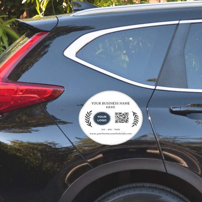 Sticker Logo d'entreprise personnalisé et code QR vinyle (Coté voiture)