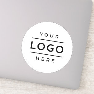 Sticker Logo d'entreprise personnalisé vinyle blanc rond