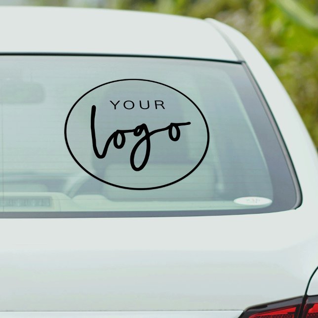 Sticker Logo d'entreprise Promotionnels Simple voiture par (Minimalist modern black and white business logo car bumper magnet)