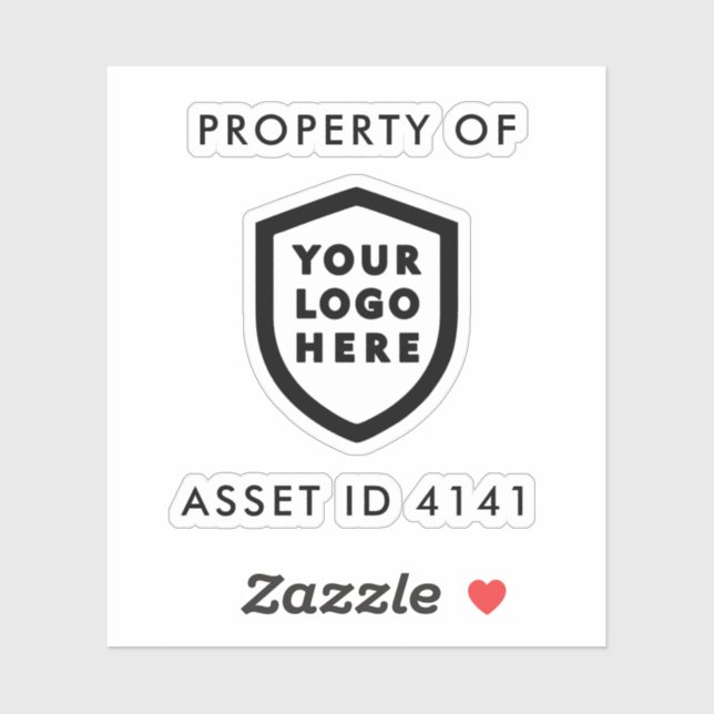 Sticker Logo d'ID d'actif | Propriété de l'entreprise (Feuille)