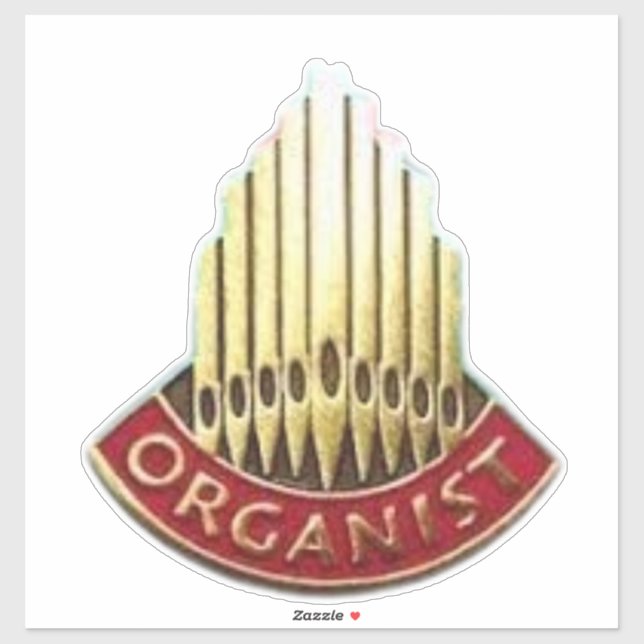 Sticker Logo d'orgue à tuyaux d'organiste  (Feuille)