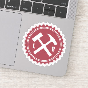 Sticker Logo du marteau du géologue avec vos initiales sur