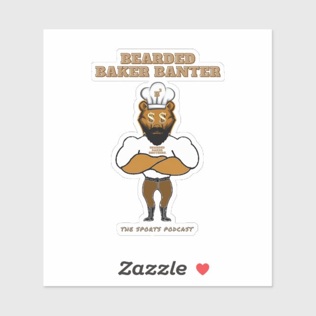 Sticker Logo du podcast Beared Baker Banter (Feuille)
