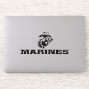 Sticker Logo en noir empilé USMC