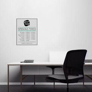 Sticker Logo Et Texte Personnalisables Heures D'Ouverture 