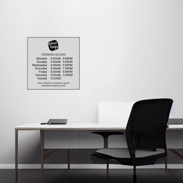 Sticker Logo Et Texte Personnalisables Heures D'Ouverture  (Créateur téléchargé)