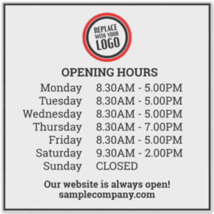 Sticker Logo Et Texte Personnalisables Heures D'Ouverture