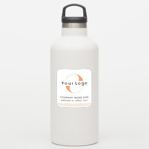 Sticker Logo et texte sur Vinyl carré Water Bottle Busines