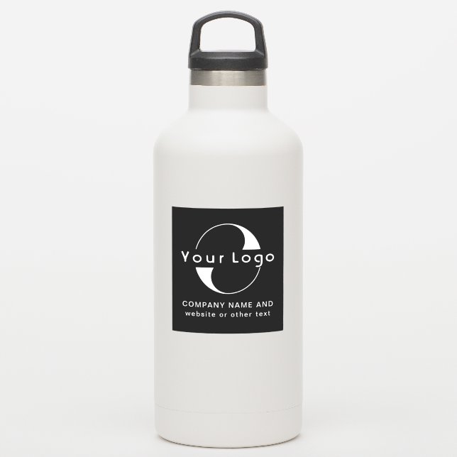 Sticker Logo et texte sur Vinyl carré Water Bottle Busines (Gourde)