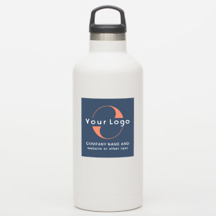 Sticker Logo et texte sur Vinyl carré Water Bottle Busines