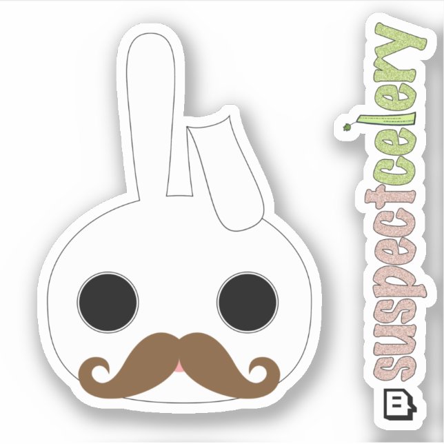 Sticker Logo Incognito Mustache Bunny Emote SuspectCelery™ (Devant)