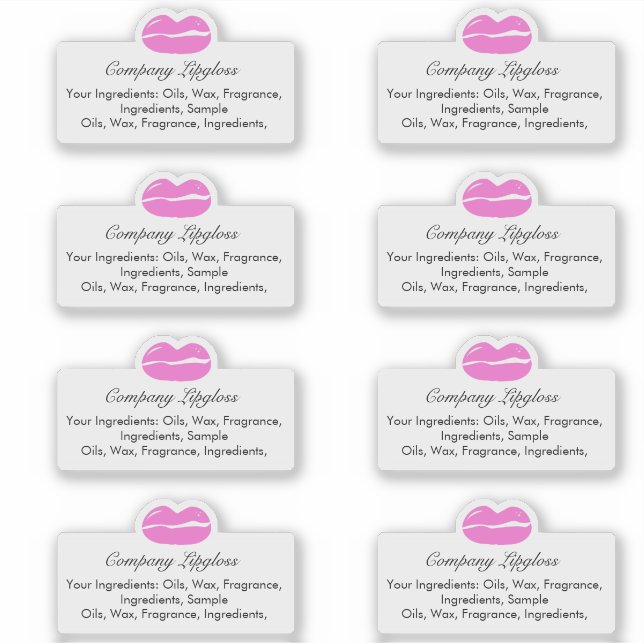 Sticker Logo Ingrédient Entreprise de Beauté pour Gloss à  (Devant)