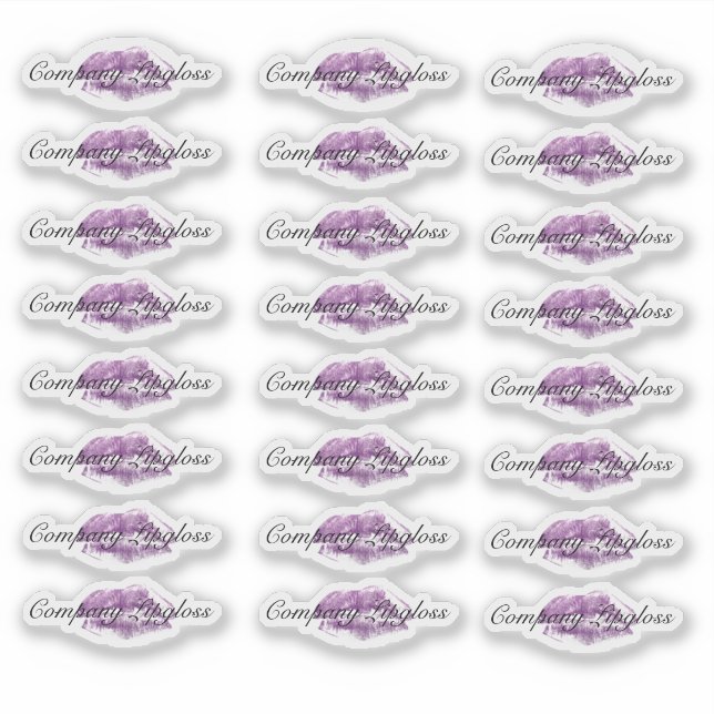 Sticker Logo Logo Logo Lip Purple Branding Clear (Devant)