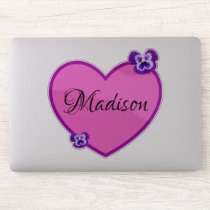 Sticker Logo Madison Name Avec Pansies,