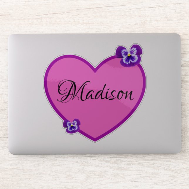 Sticker Logo Madison Name Avec Pansies, (Ordinateur)